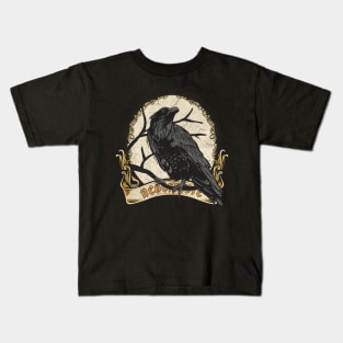 Dark Gothic Raven - EAP Nevermore Vintage Frame 1 Kids T-Shirt